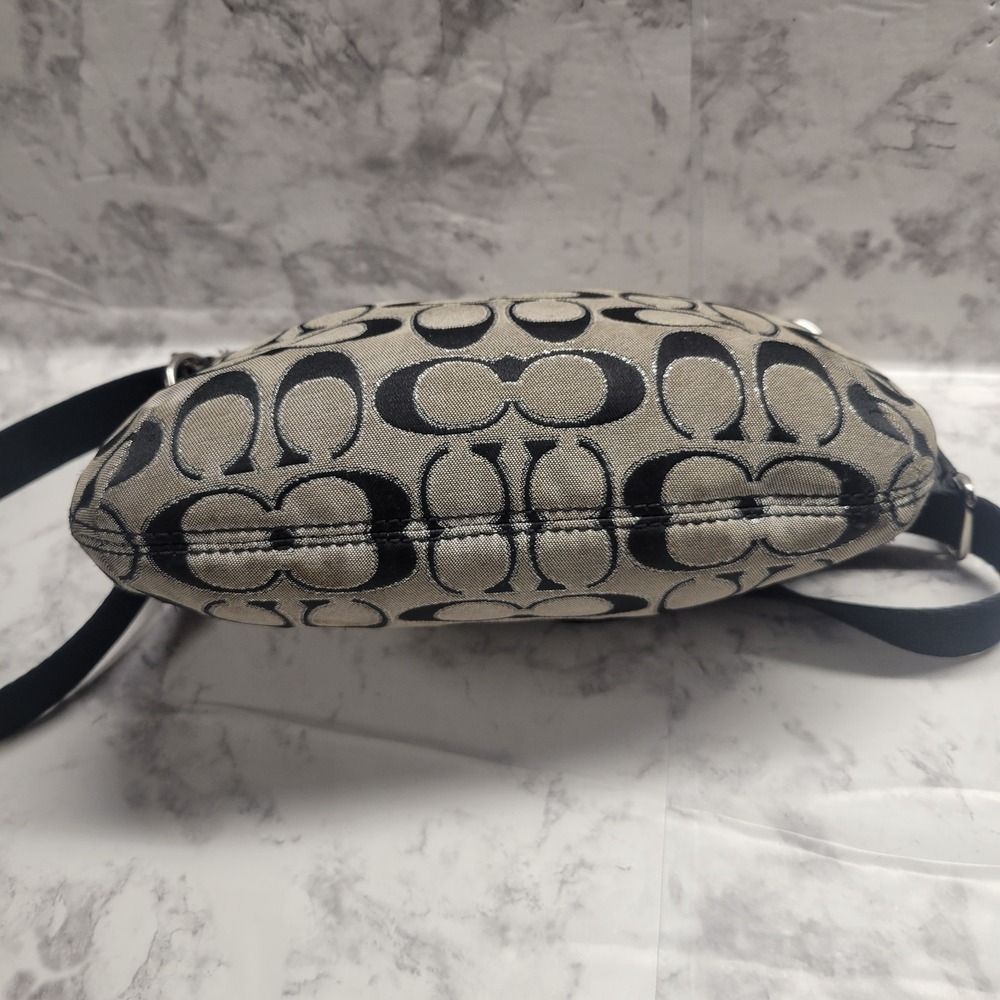 Coach Crossbody Monogram Black Gray Poppy Signature Purse - Picture 6 of 10